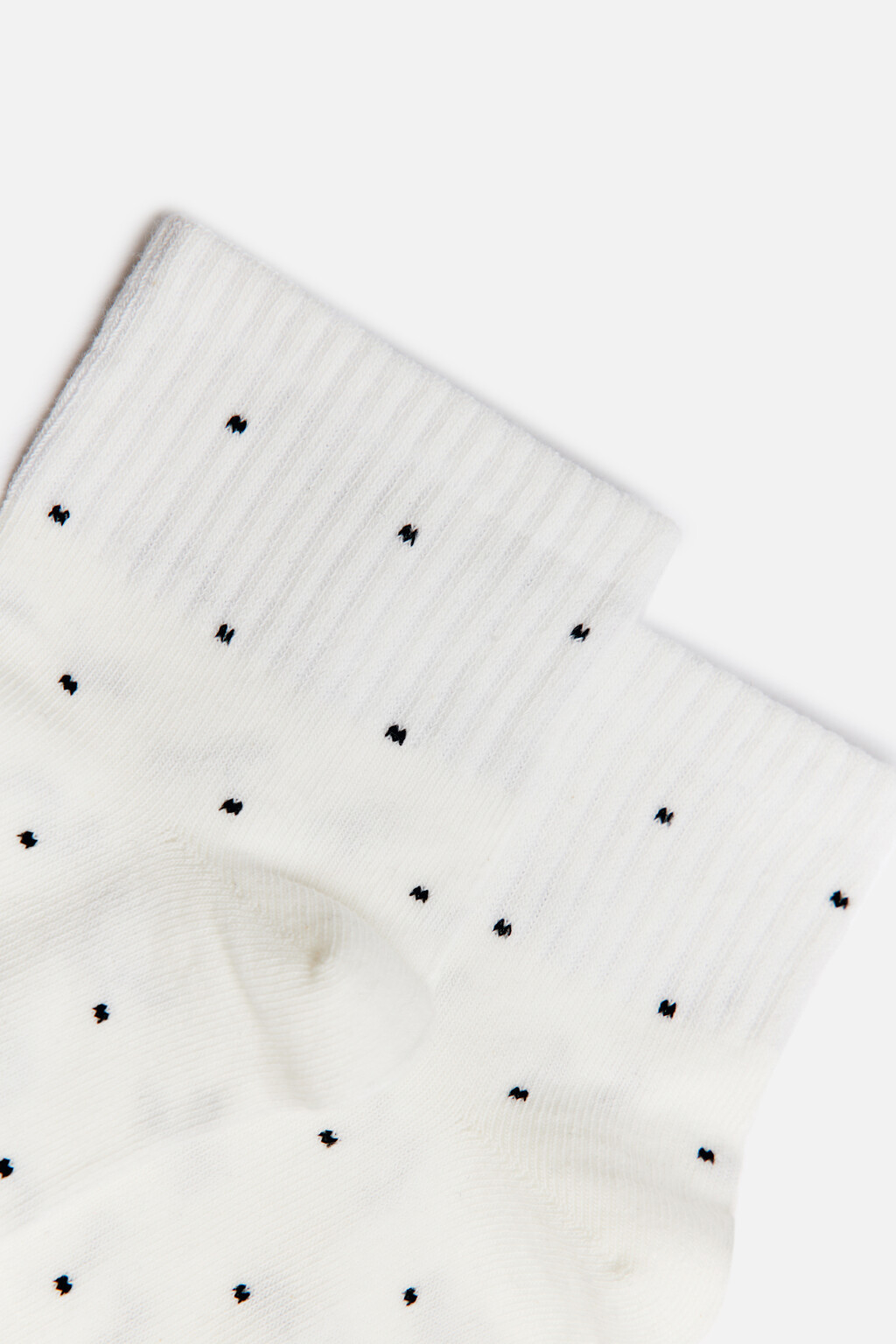 Носки короткие хлопковые в мелкий горошек - цвет ванильный - 2