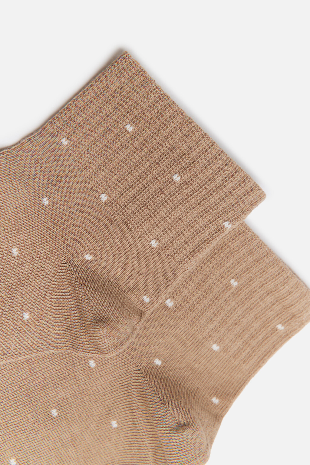 Носки короткие хлопковые в мелкий горошек - цвет бежевый - 2