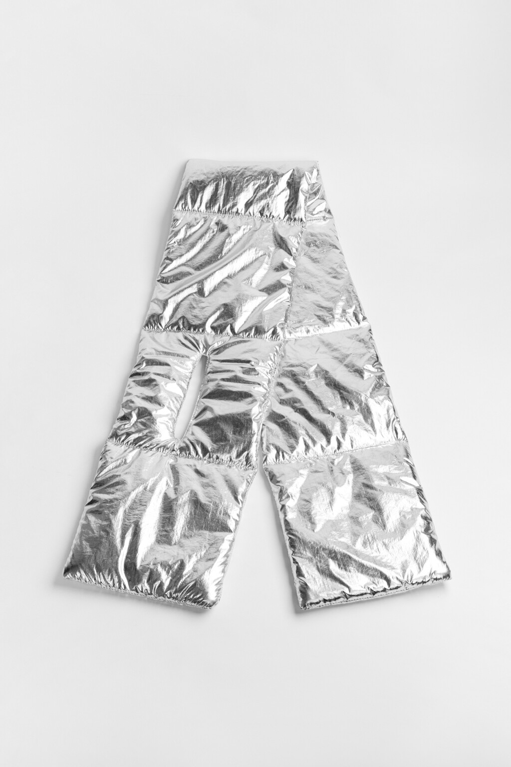 Шарф стеганый с утеплителем - цвет серый - 4