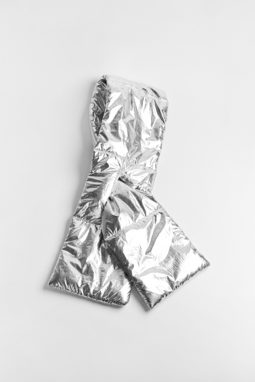 Шарф стеганый с утеплителем - цвет серый - 3