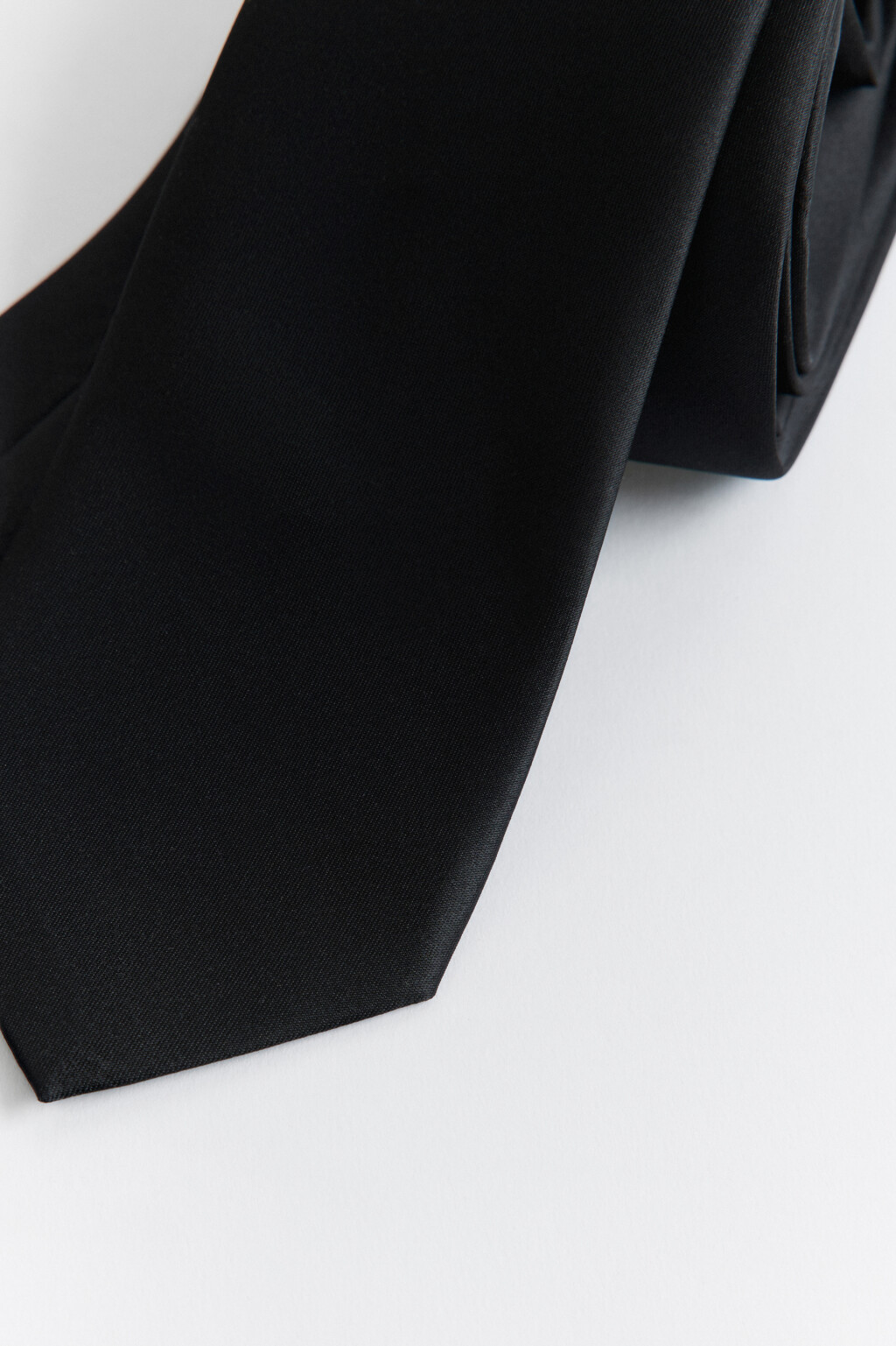 Галстук классический однотонный - цвет черный - 2