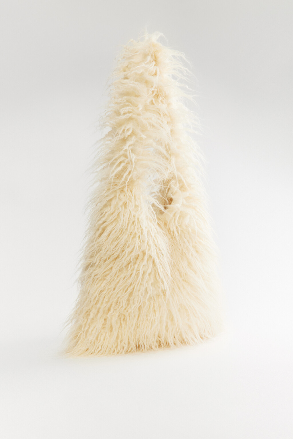 Сумка на плечо из длинного искусственного меха - цвет бежевый - 2