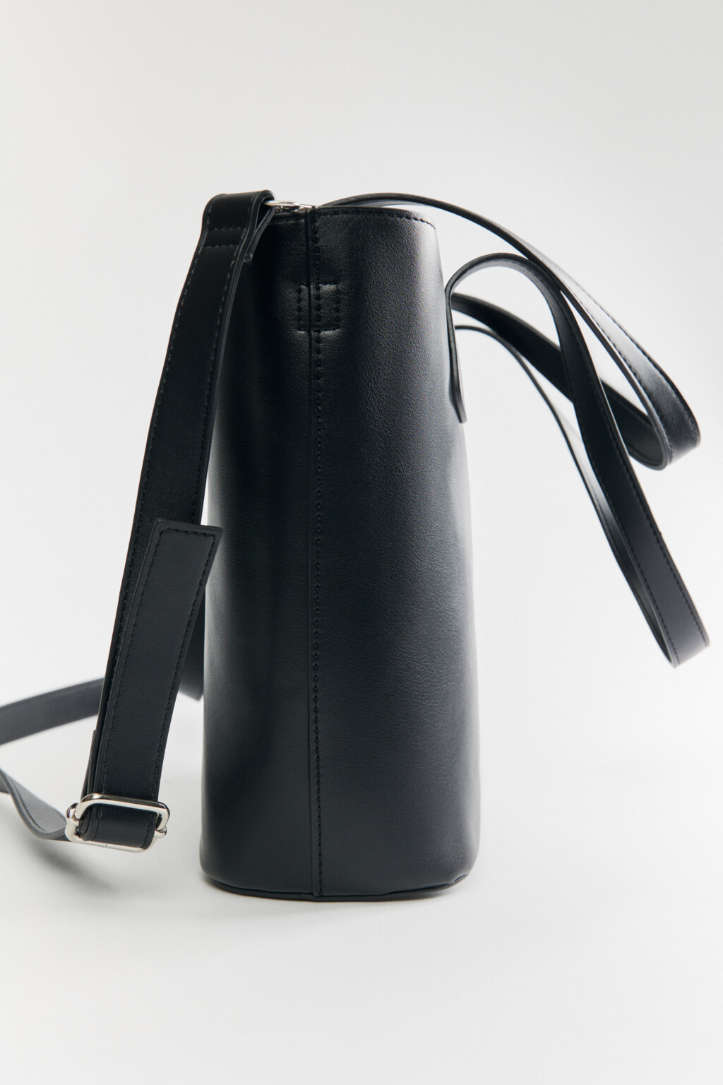 Сумка-тоут с ремнем на плечо и ручками - цвет черный - 6