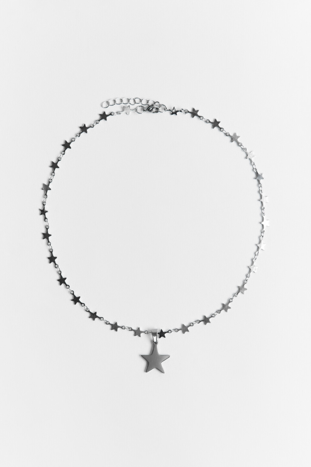 Цепочка на шею со звездочками - цвет серый - 1