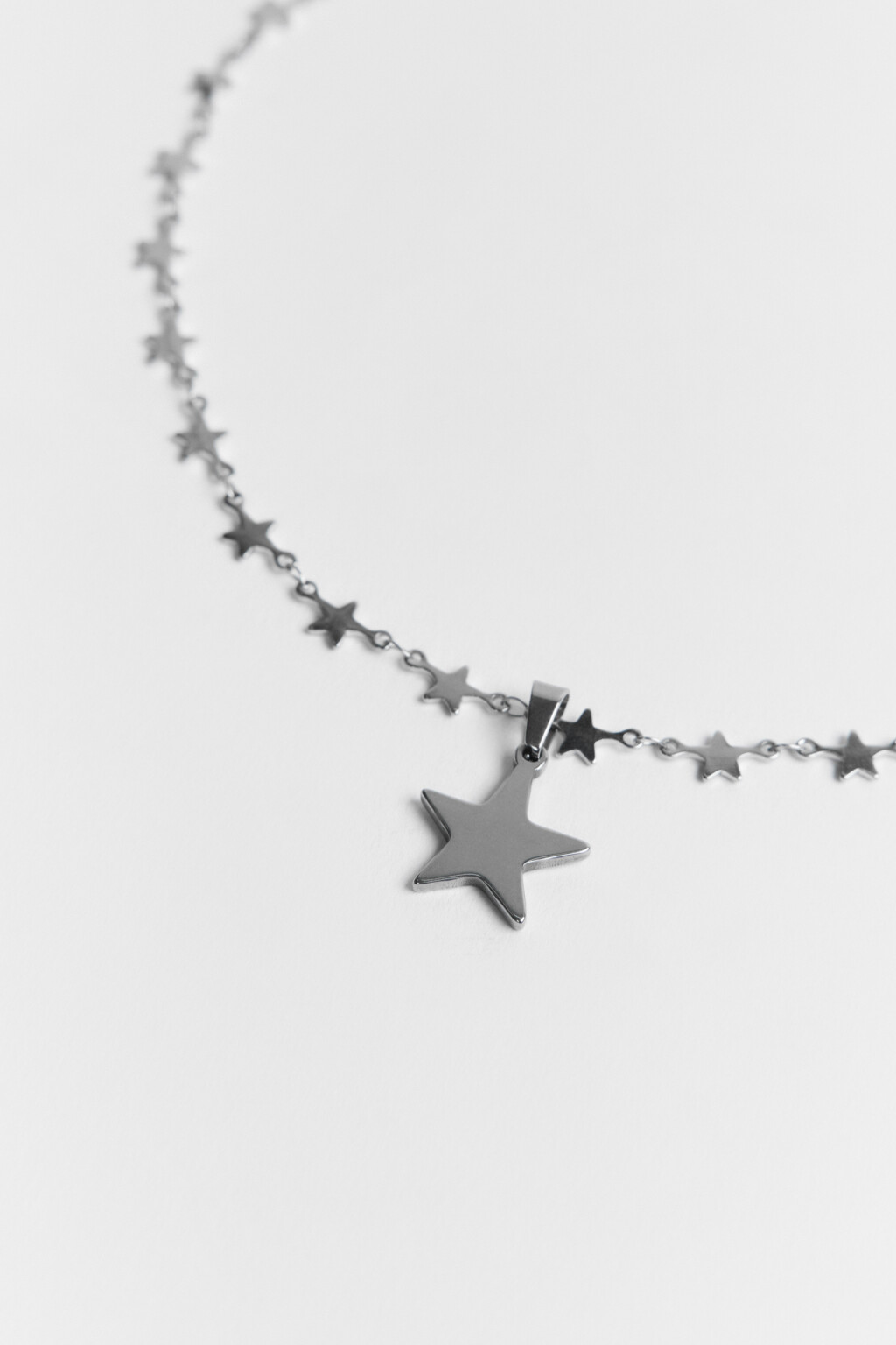 Цепочка на шею со звездочками - цвет серый - 2
