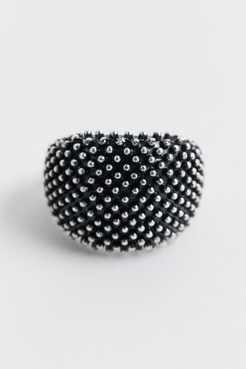 Кольцо массивное серебристое - цвет серый - 3