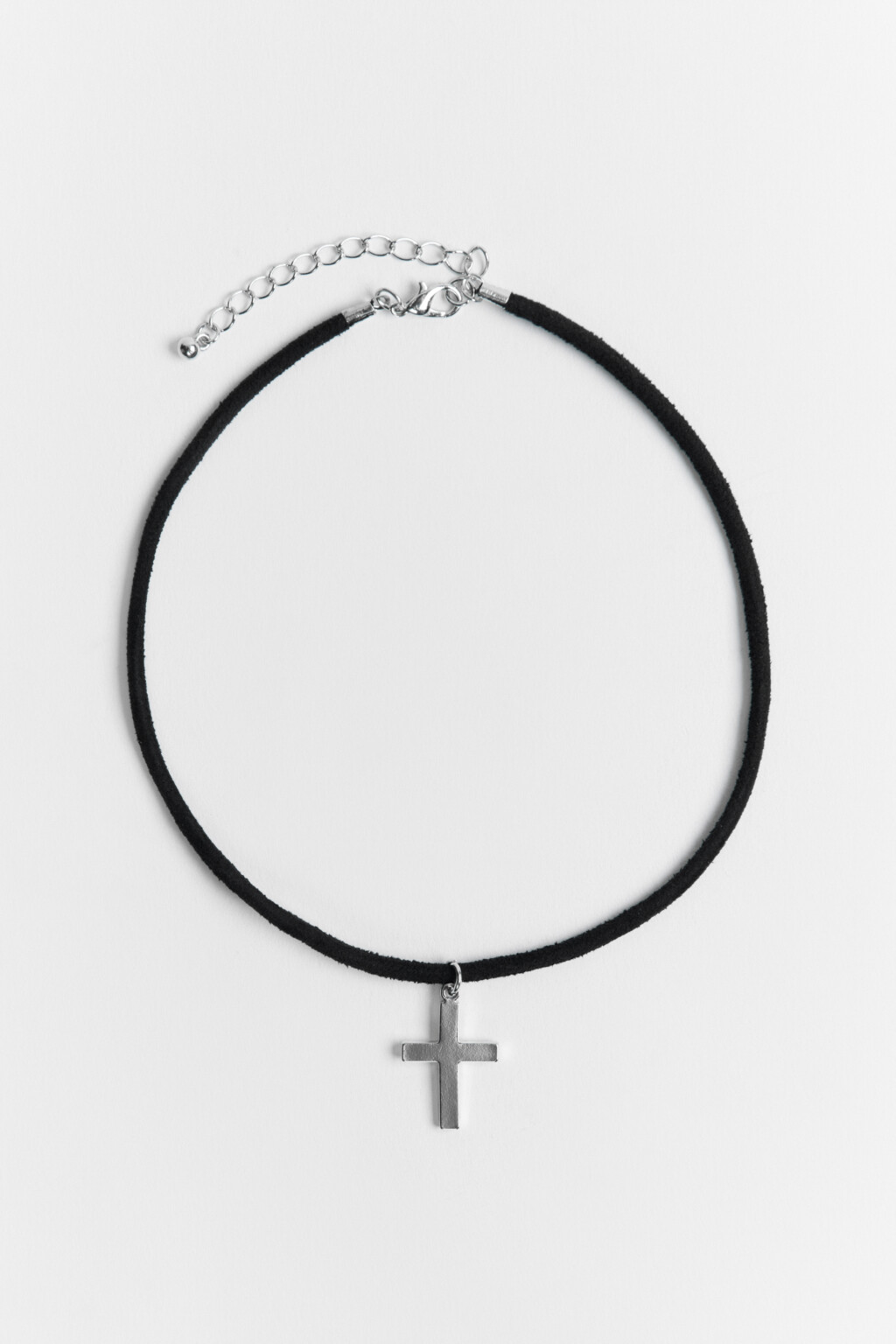 Колье-шнурок с крестиком - цвет серый - 3