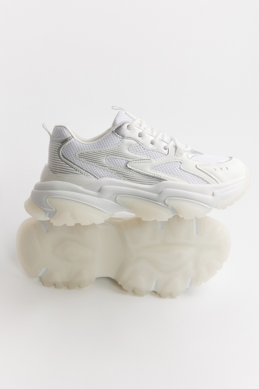 Кроссовки на высокой подошве - цвет белый - 6