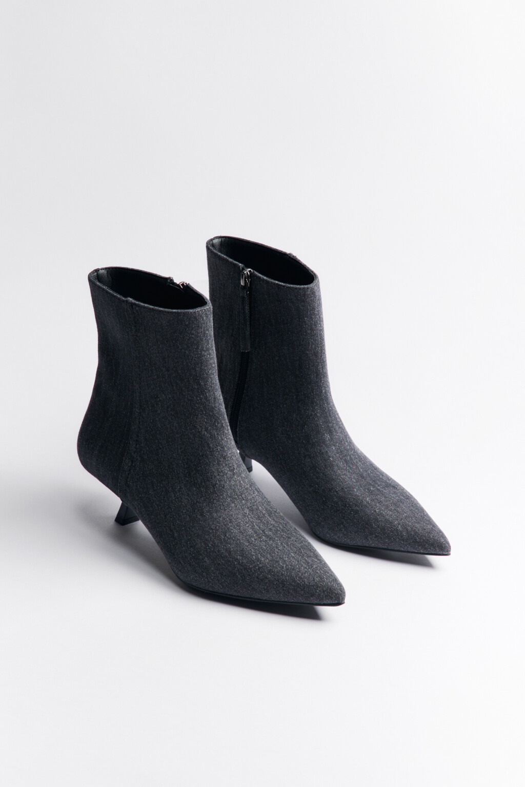 Ботильоны из текстиля с вареным эффектом - цвет черный - 3