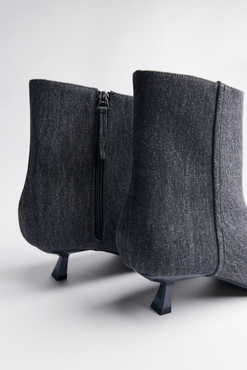 Ботильоны из текстиля с вареным эффектом - цвет черный - 6