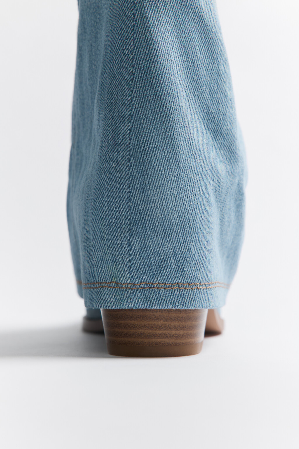 Полусапоги-казаки из денима - цвет синий - 6