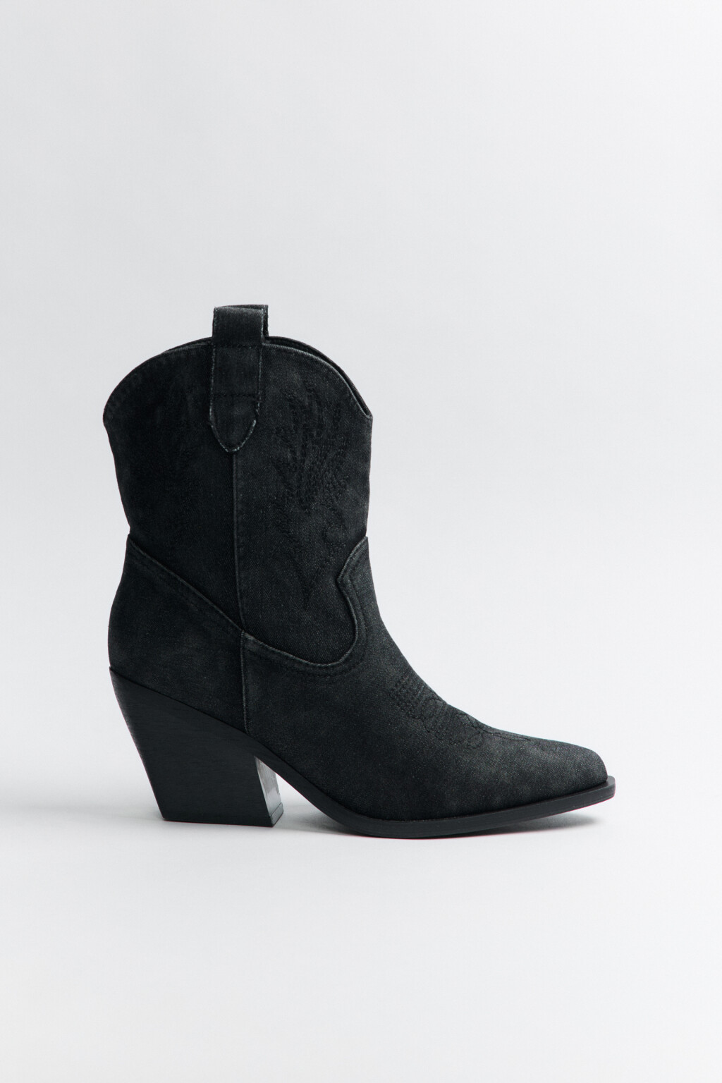 Ботинки-казаки из денима со стиркой - цвет серый - 2