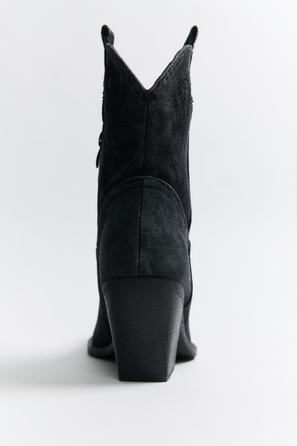 Ботинки-казаки из денима со стиркой - цвет серый - 5