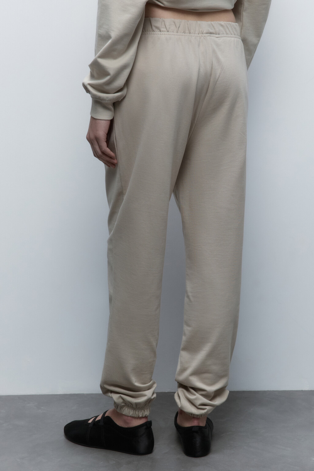 Брюки-джоггеры из хлопкового футера - цвет серый - 4