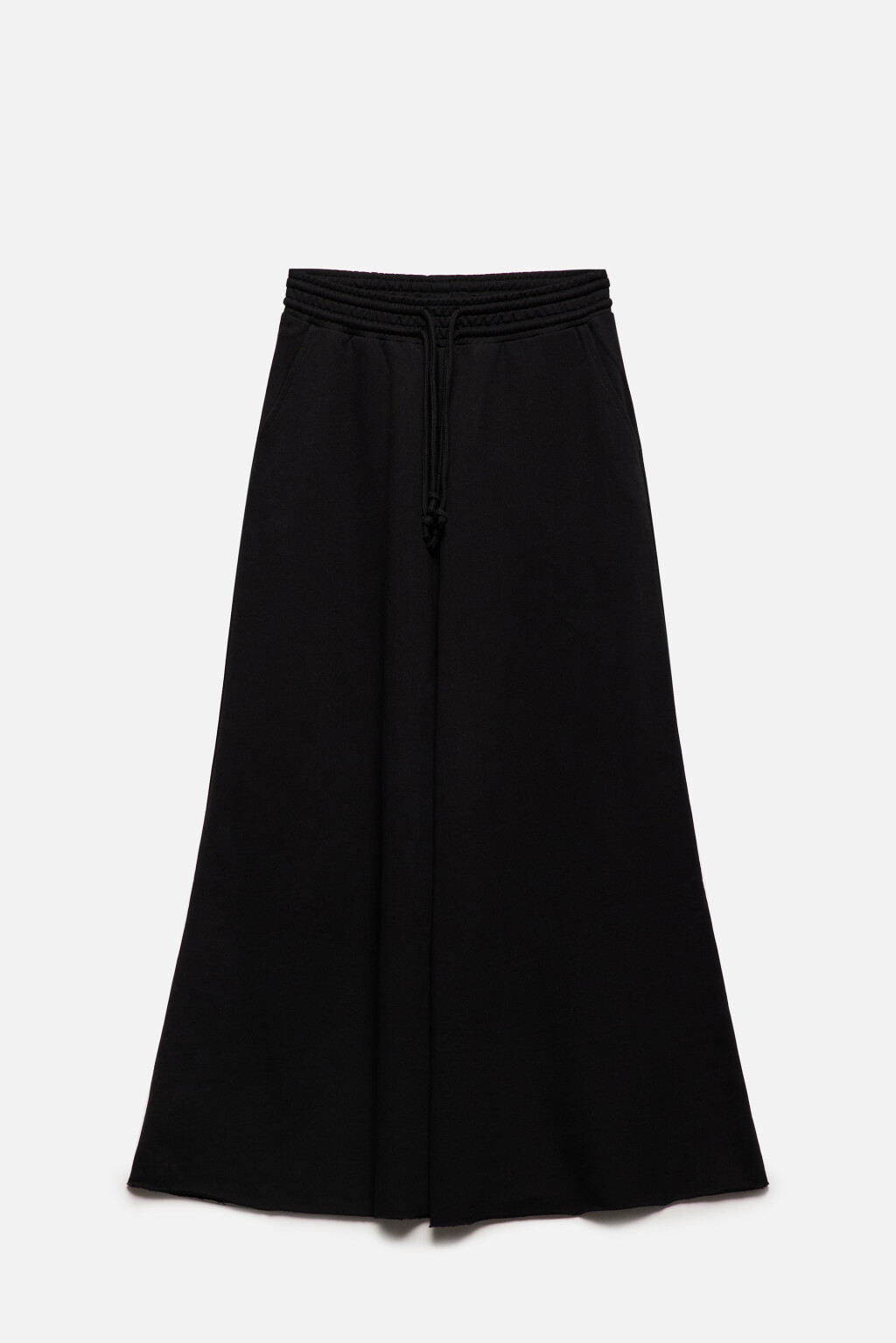 Брюки-палаццо широкие трикотажные - цвет черный - 8