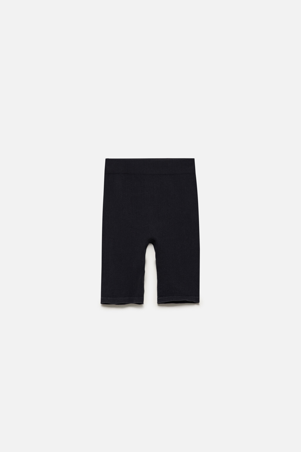 Шорты-велосипедки в рубчик с высокой посадкой - цвет серый - 8