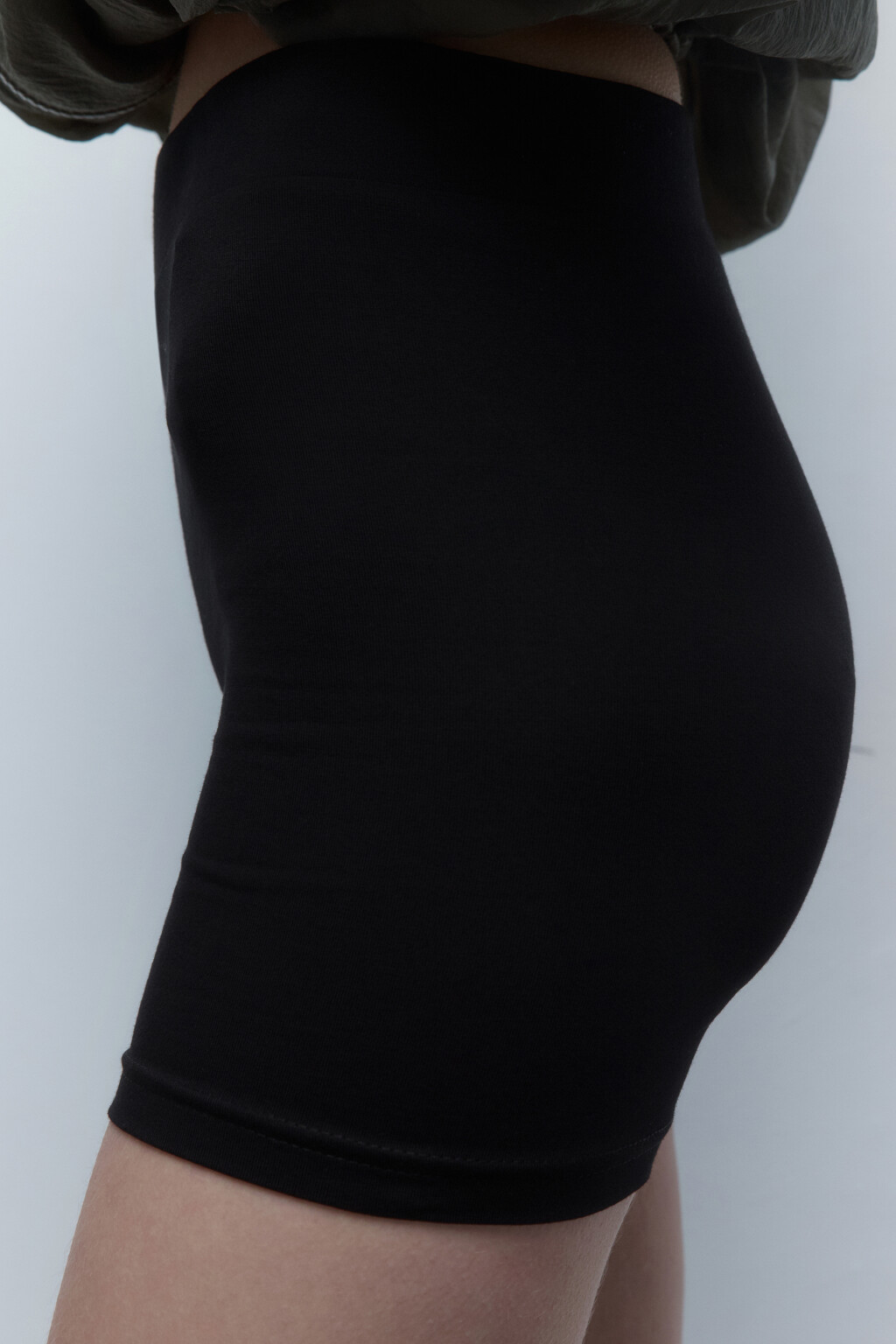 Шорты-велосипедки хлопковые с высокой посадкой - цвет черный - 7