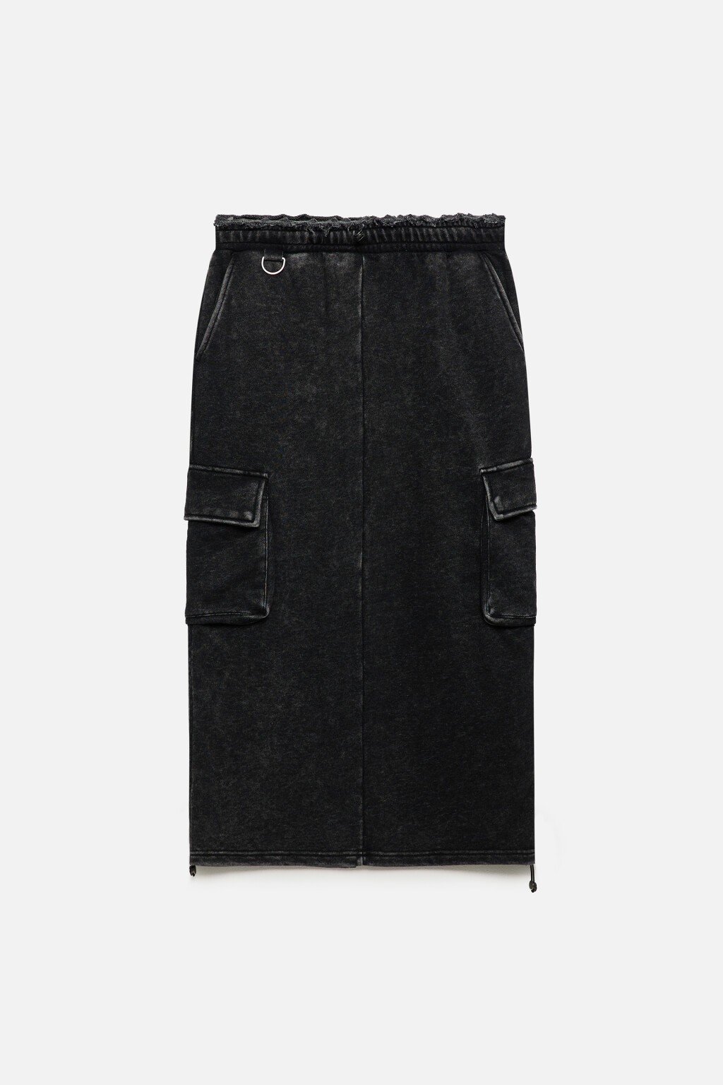 Юбка миди трикотажная с вареным эффектом - цвет серый - 10