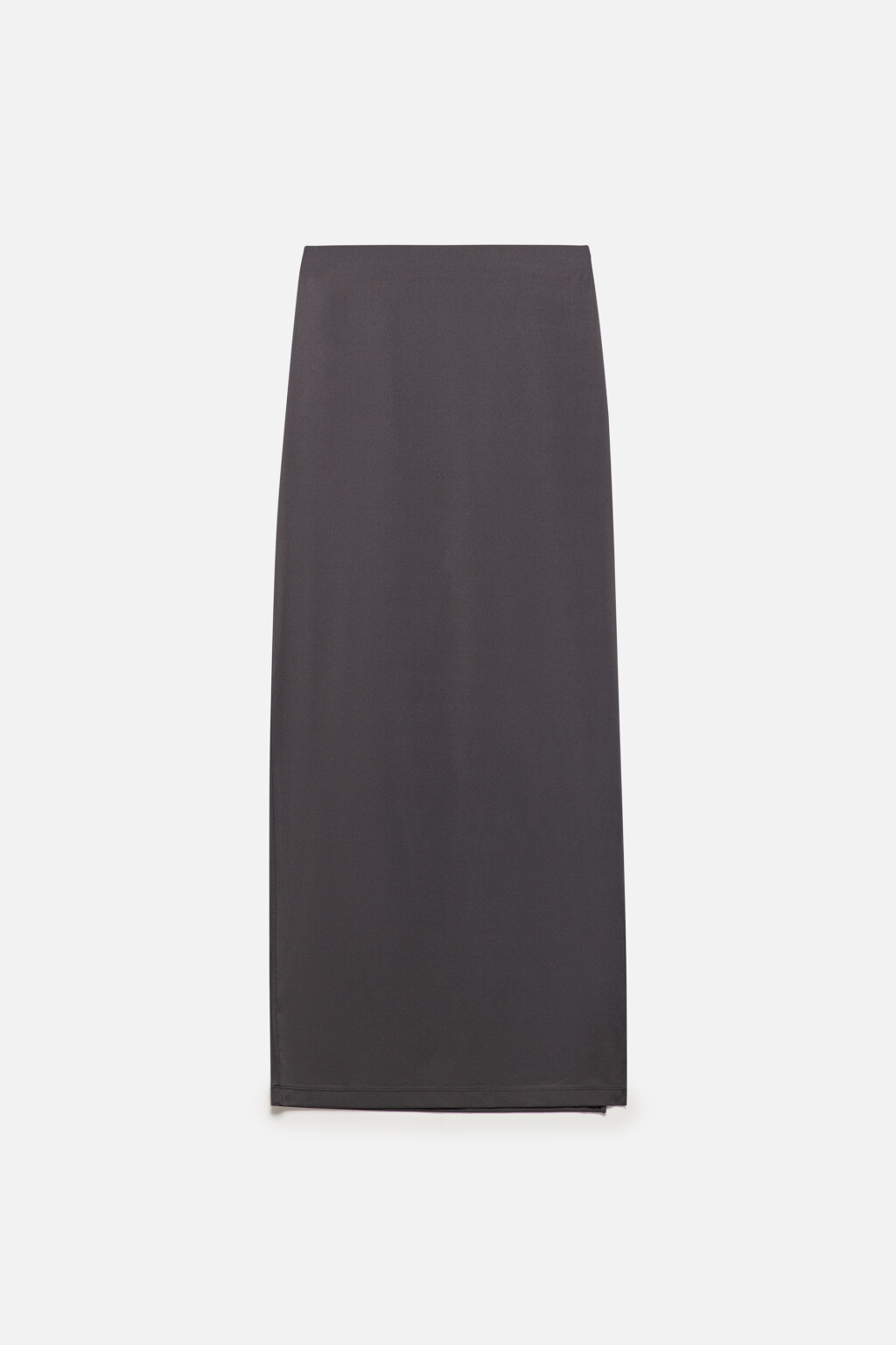 Юбка макси прямая трикотажная с разрезом - цвет серый - 8