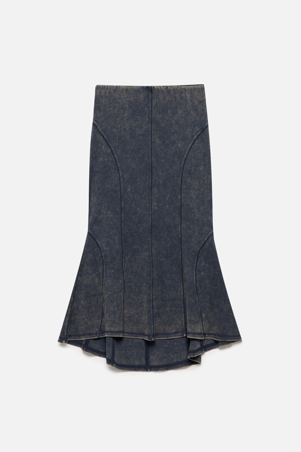 Юбка-годе трикотажная с вареным эффектом - цвет синий - 9