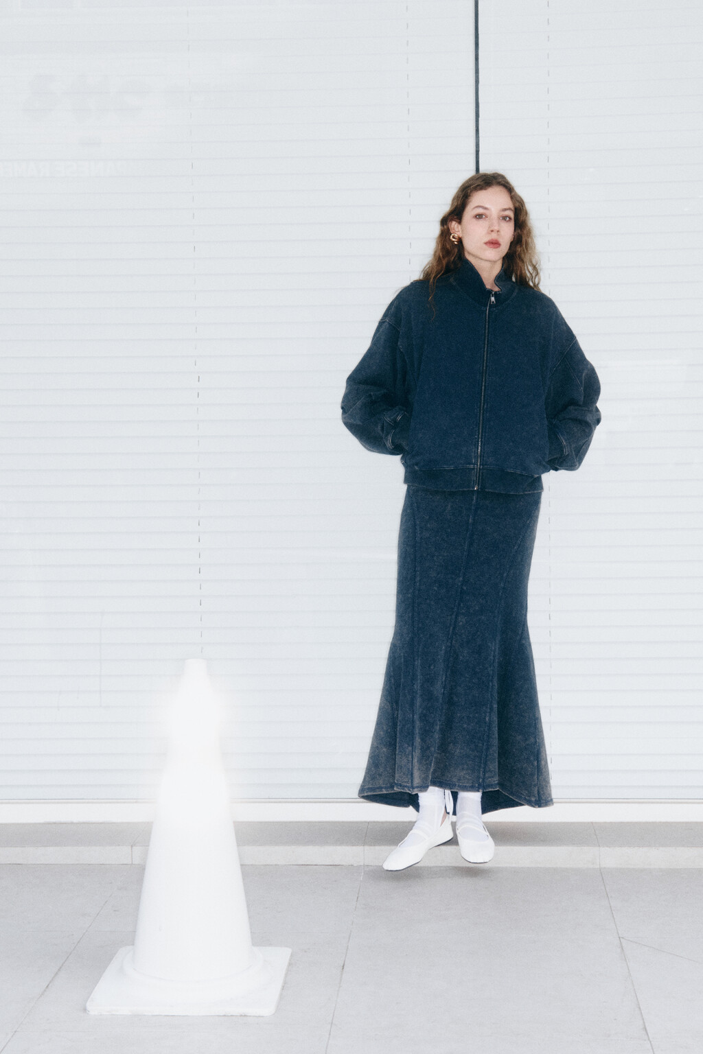 Юбка-годе трикотажная с вареным эффектом - цвет синий - 8