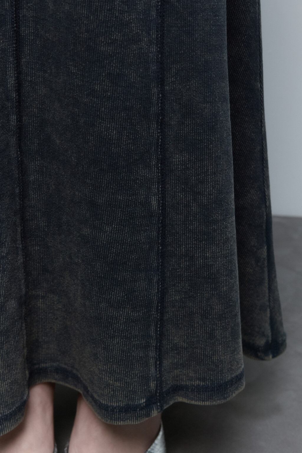 Юбка-годе трикотажная с вареным эффектом - цвет синий - 7