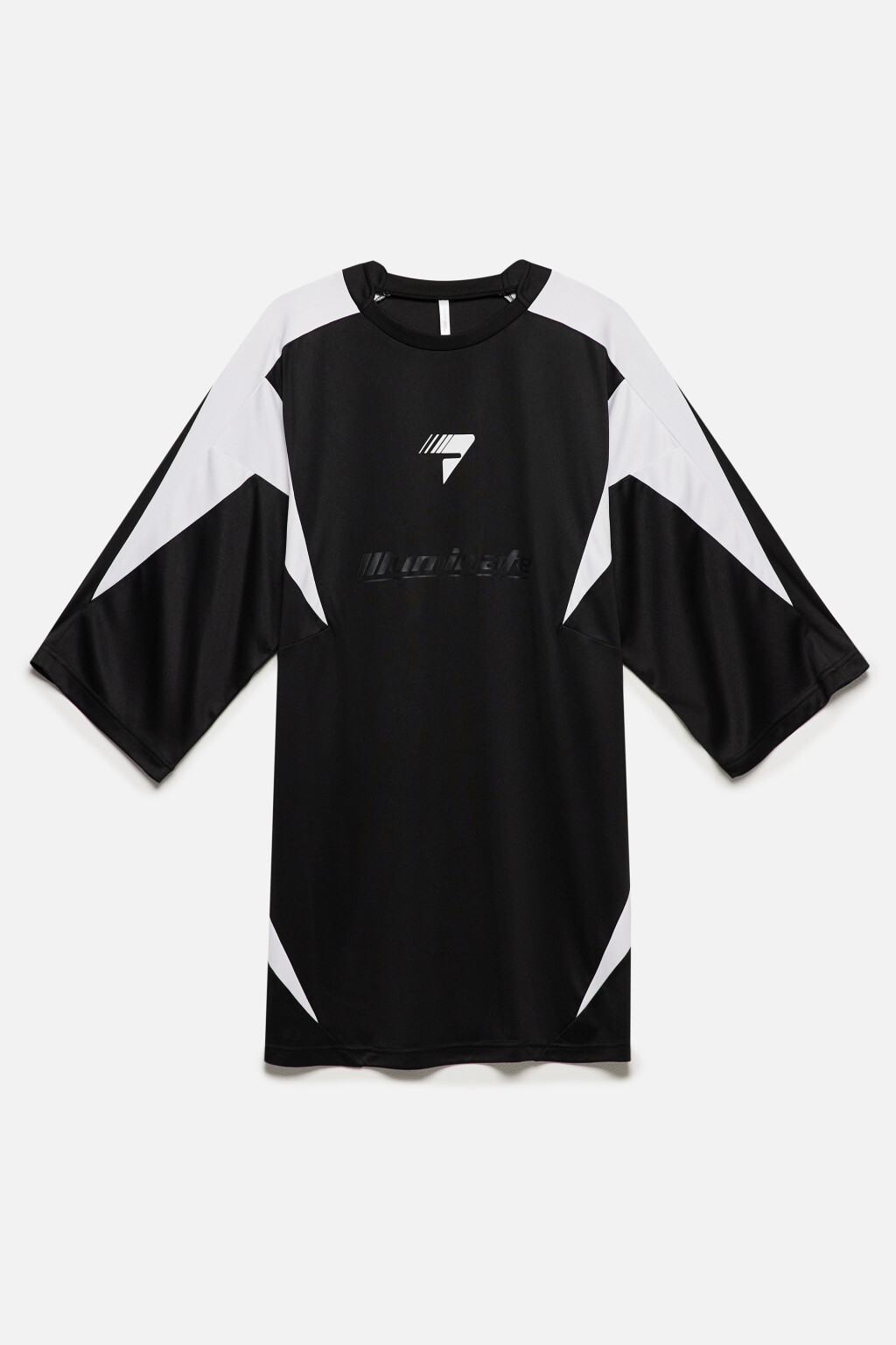 Платье-футболка свободное с принтом - цвет черный - 9