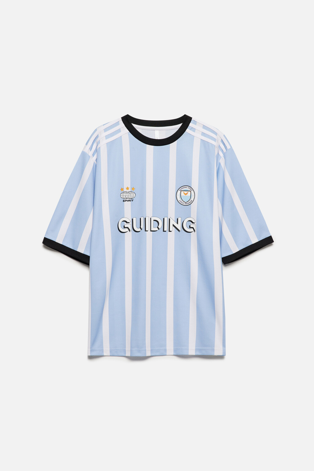 Футболка oversize со спортивным принтом - цвет голубой - 8