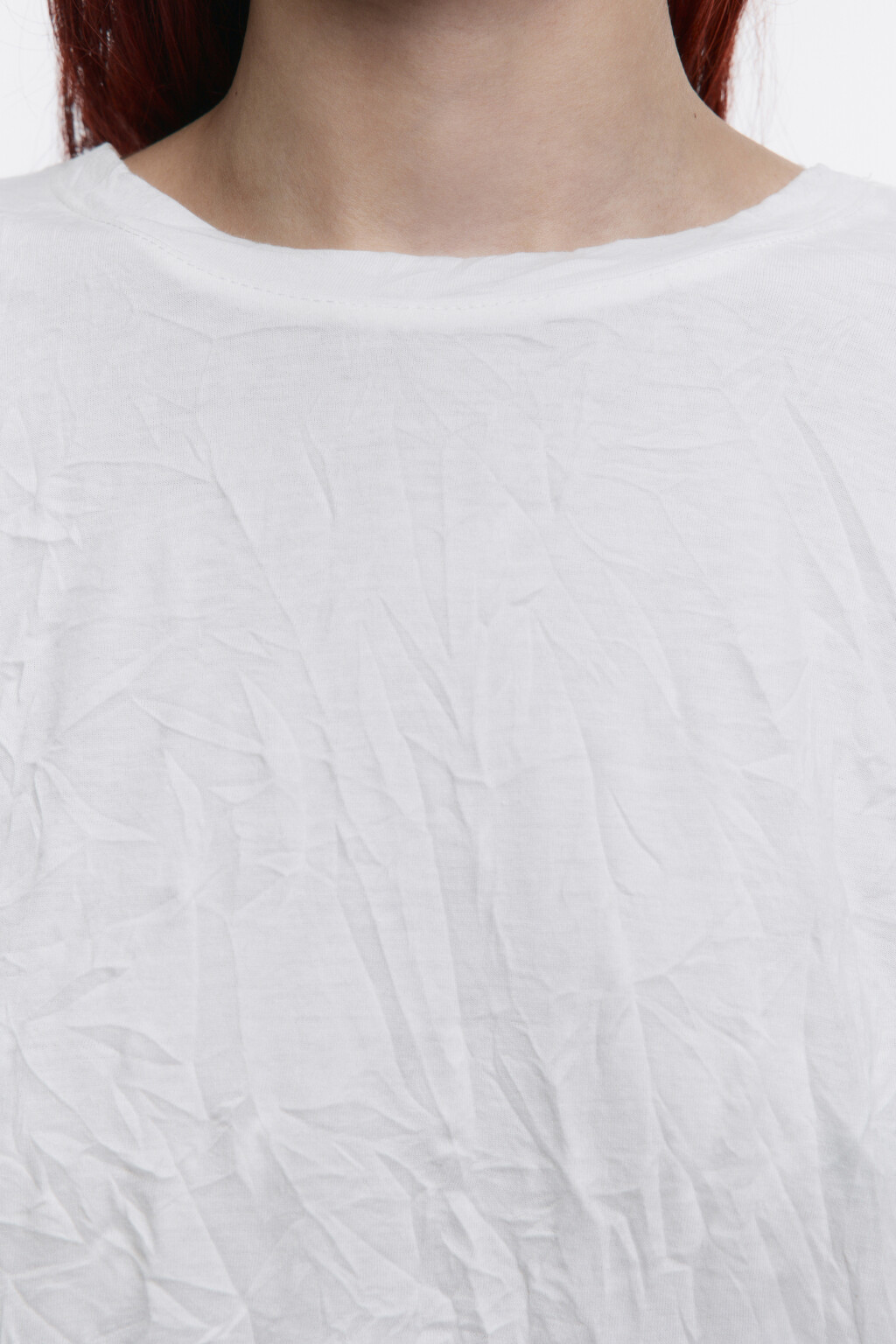 Футболка oversize с жатым эффектом - цвет белый - 6