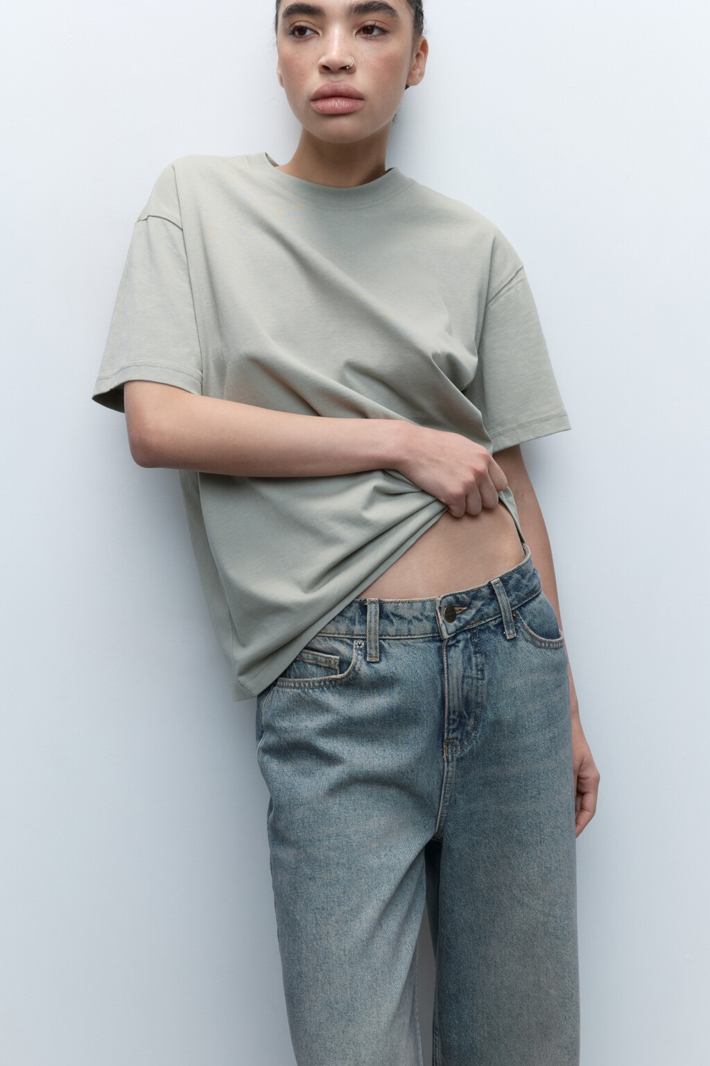 Футболка из хлопка базовая - цвет зеленый - 1