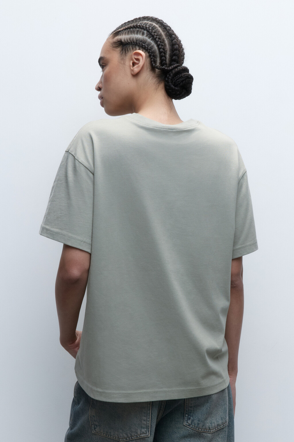 Футболка из хлопка базовая - цвет зеленый - 4