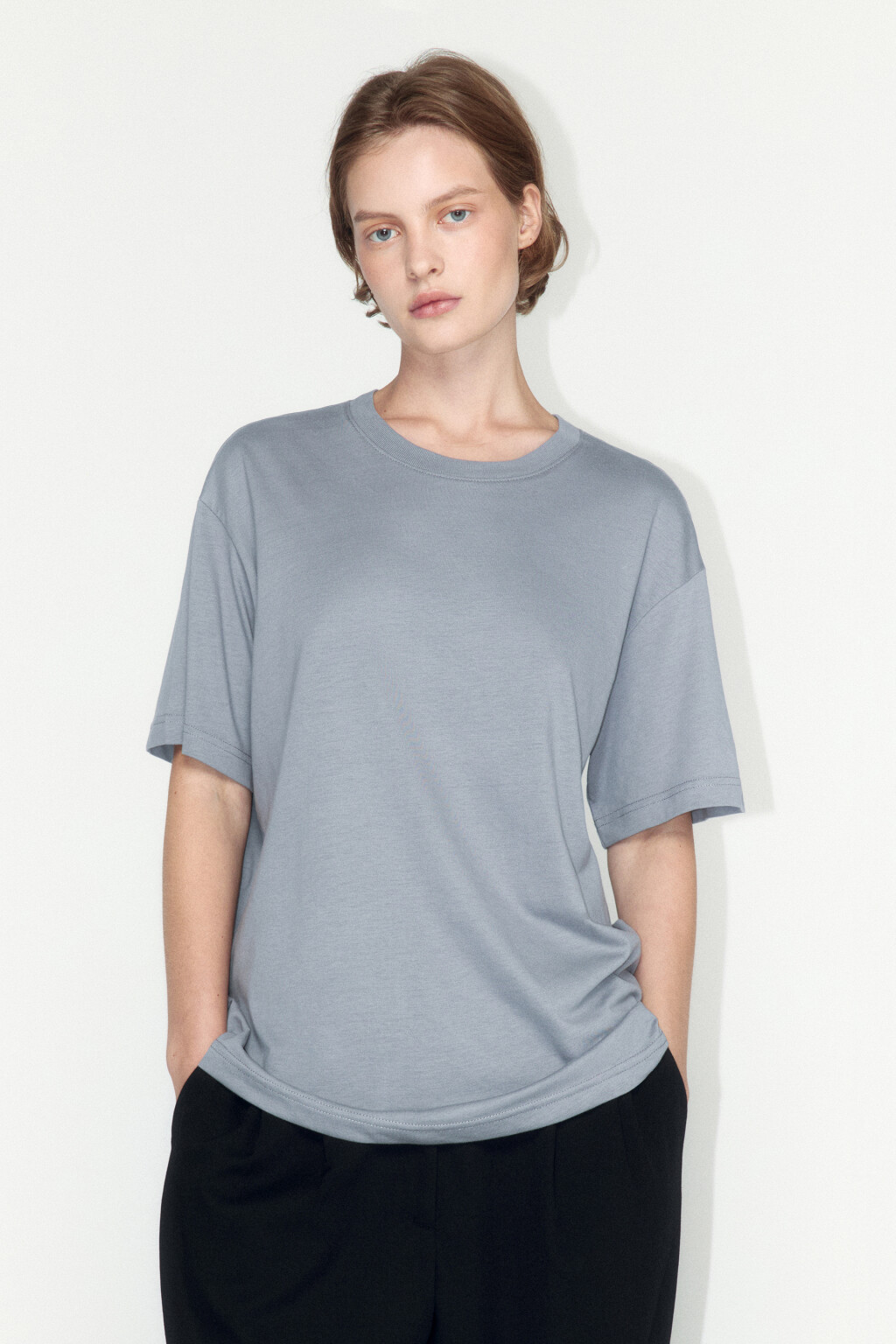 Футболка из хлопка базовая - цвет серый - 2