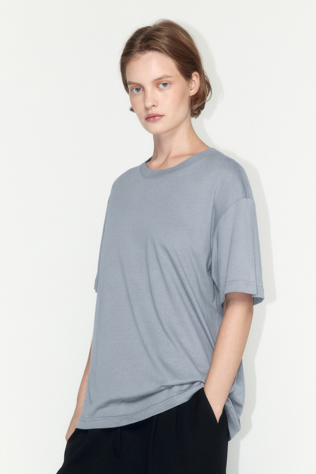 Футболка из хлопка базовая - цвет серый - 3