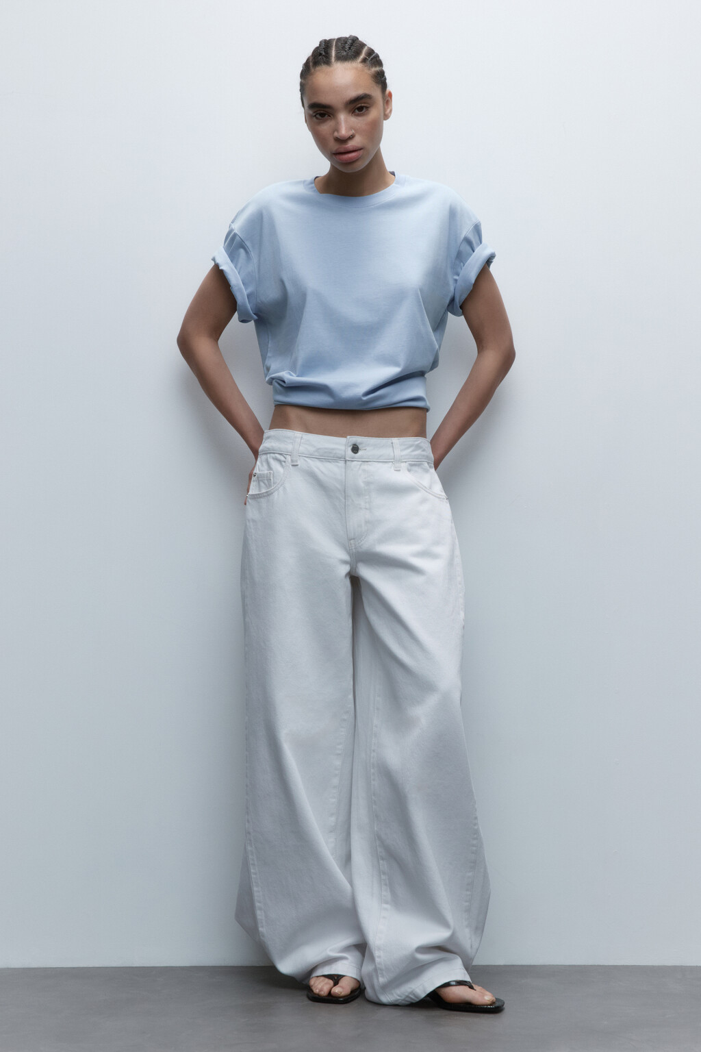 Футболка из хлопка базовая - цвет голубой - 5