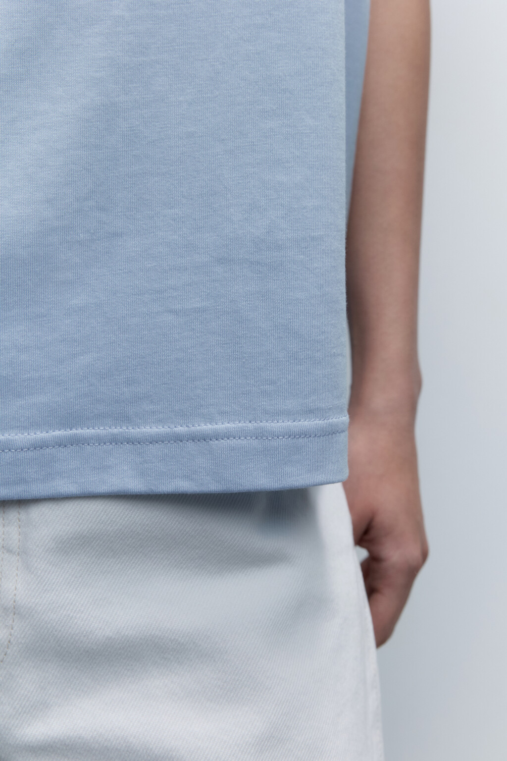 Футболка из хлопка базовая - цвет голубой - 7