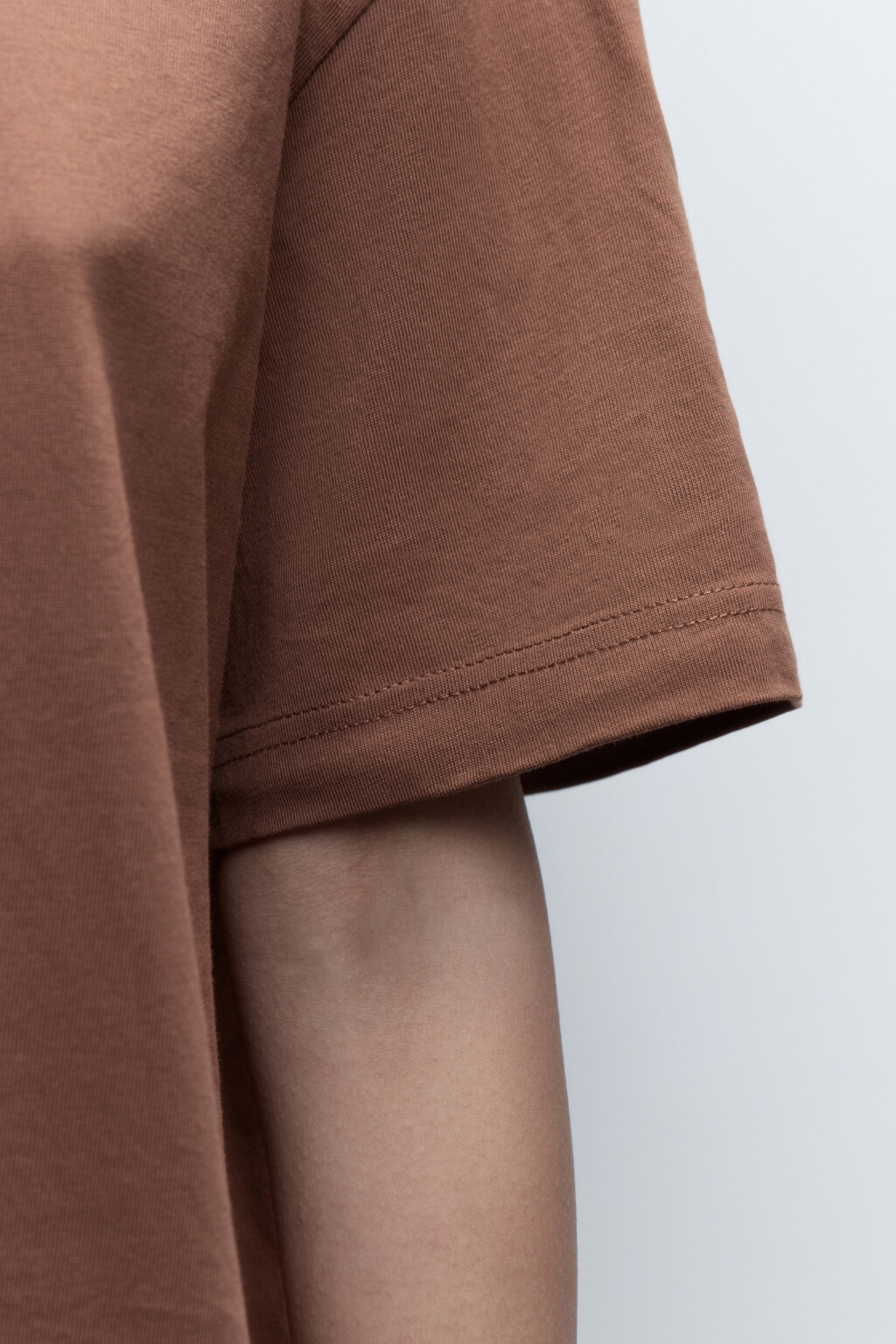 Футболка из хлопка базовая - цвет коричневый - 7