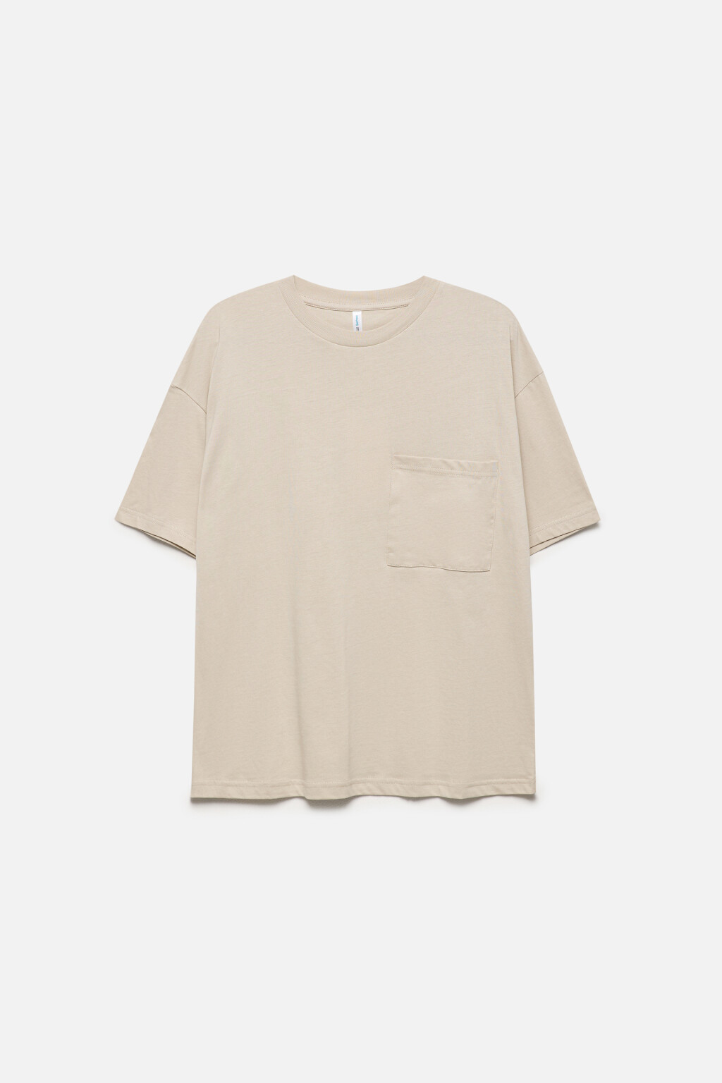 Футболка oversize с нагрудным карманом - цвет бежевый - 9