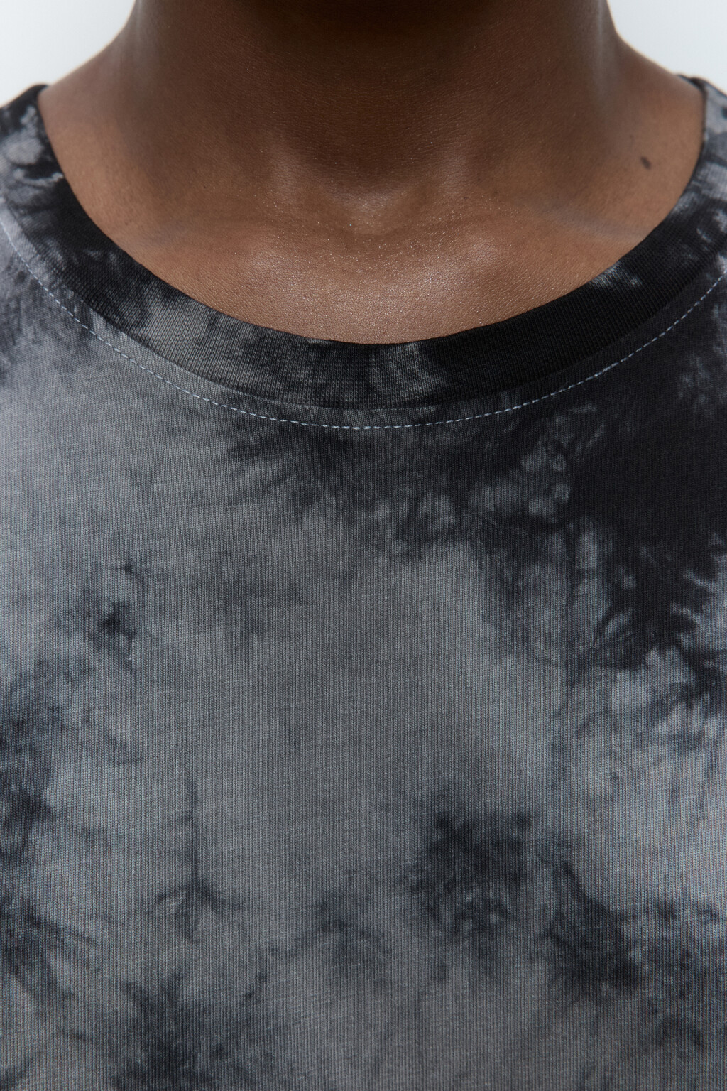 Футболка хлопковая с принтом тай-дай - цвет черный - 6