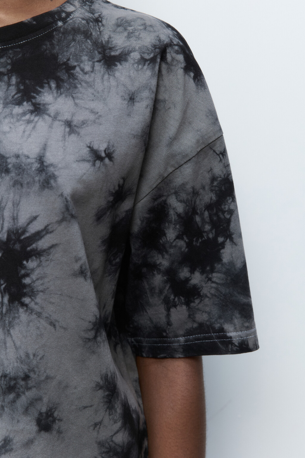 Футболка хлопковая с принтом тай-дай - цвет черный - 7