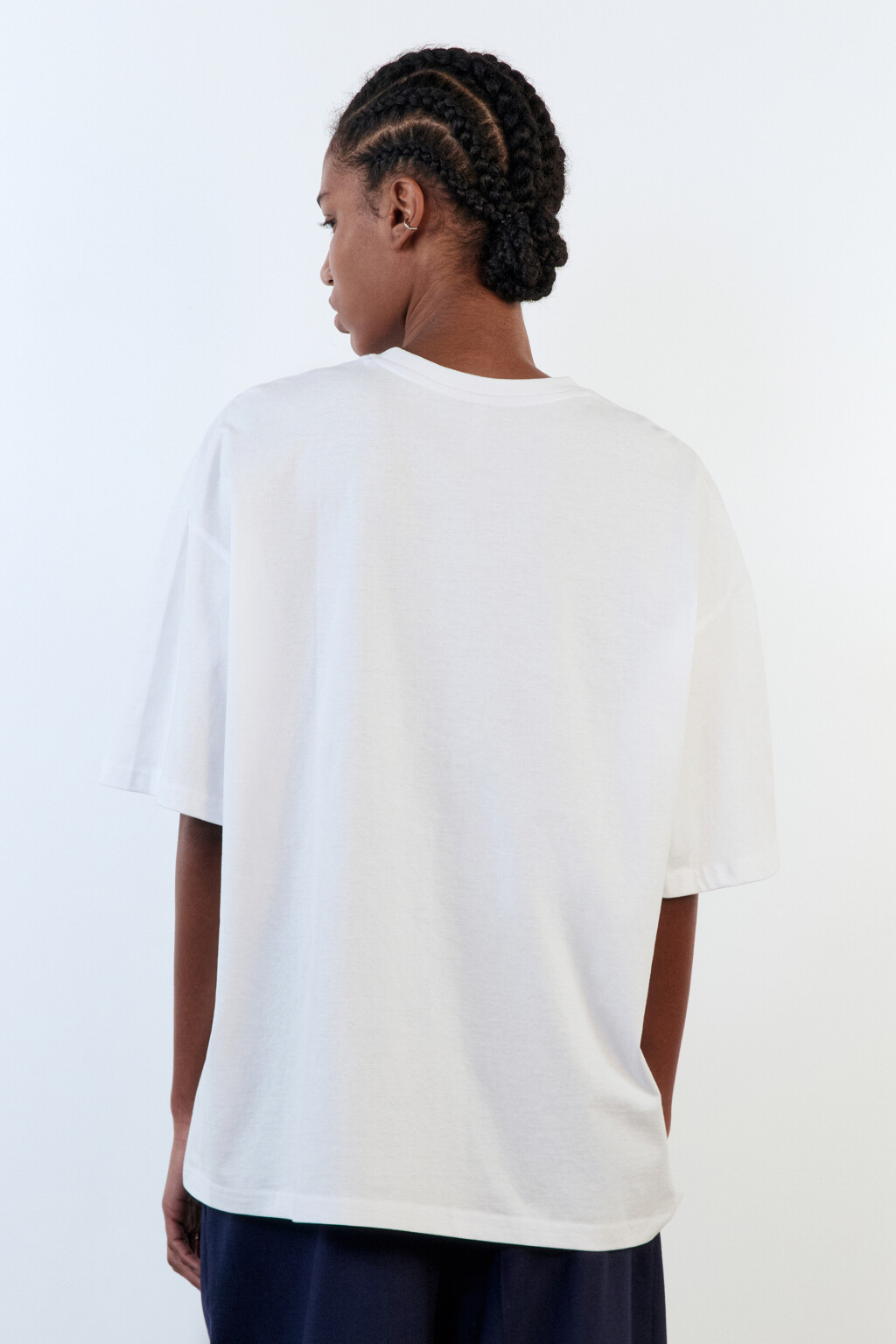 Футболка oversize хлопковая с принтом - цвет синий - 4