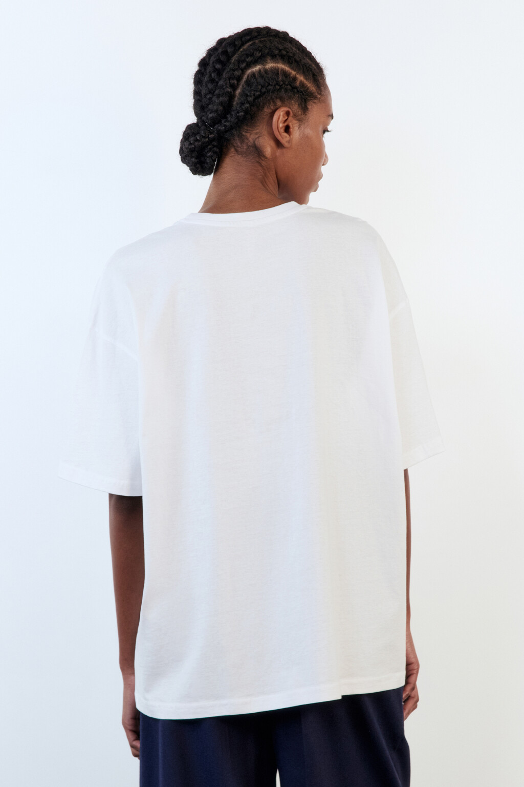 Футболка oversize хлопковая с принтом - цвет бежевый - 4