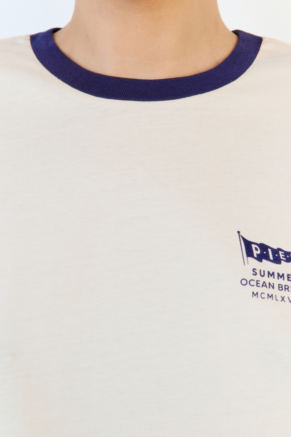 Футболка oversize контрастная с надписью - цвет бежевый - 6