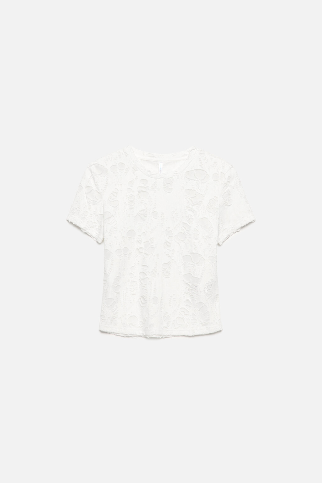 Топ-футболка двуслойный с рваниной - цвет белый - 8