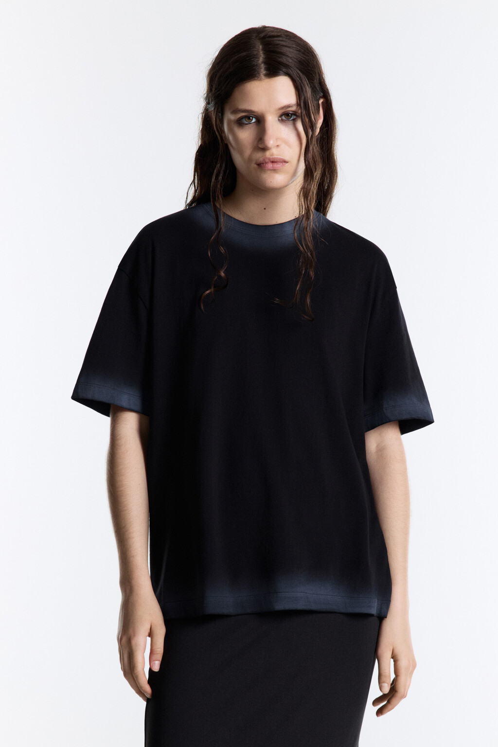 Футболка oversize с эффектом тай-дай - цвет черный - 2