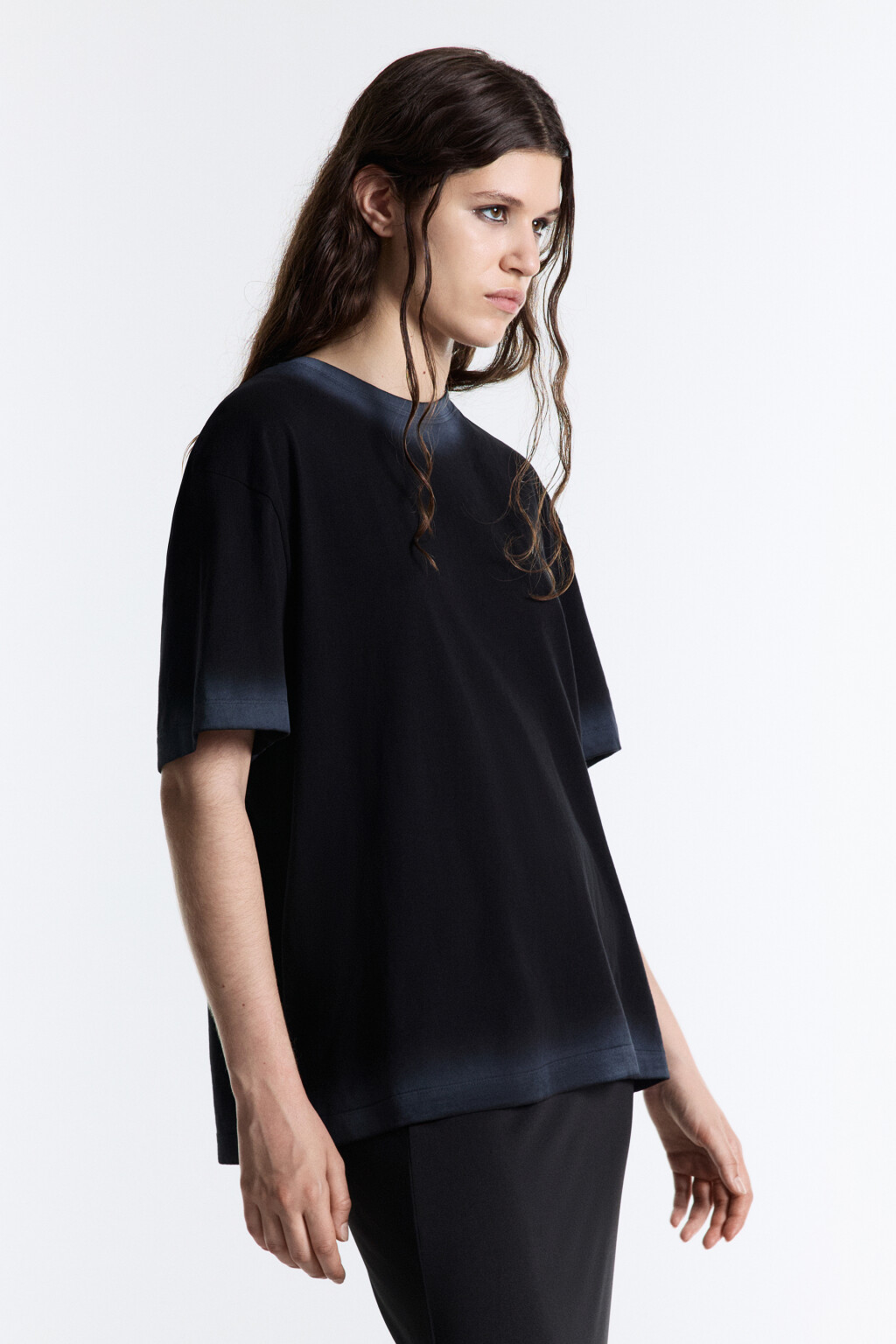 Футболка oversize с эффектом тай-дай - цвет черный - 3