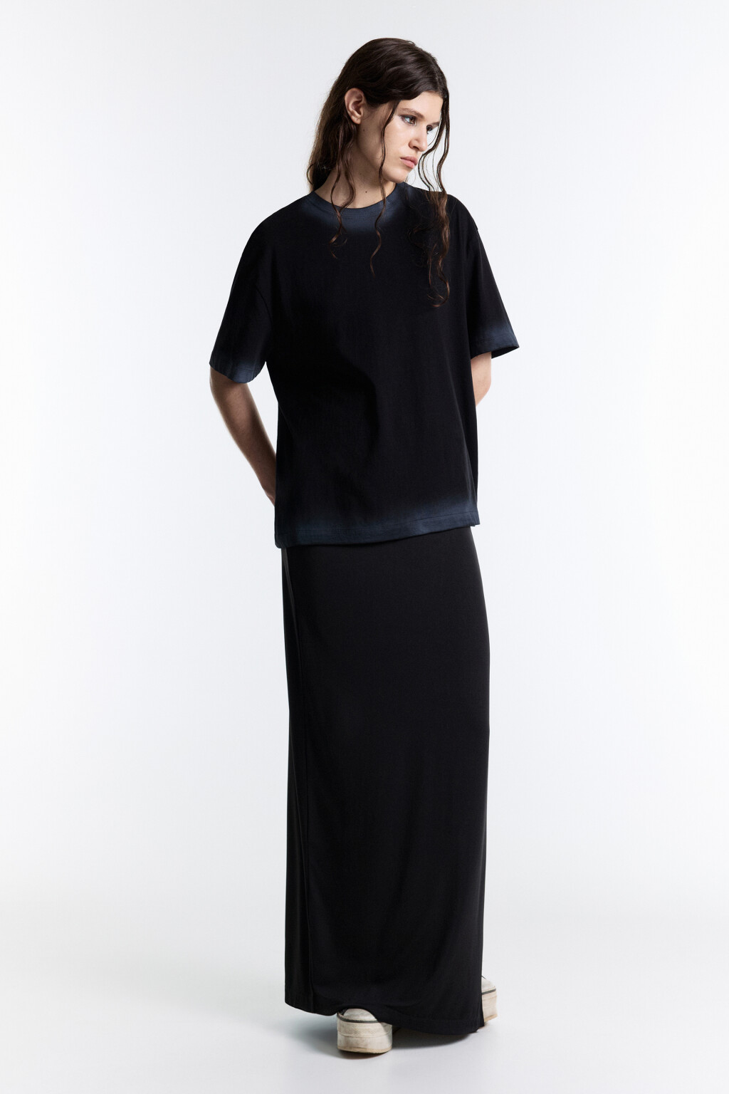 Футболка oversize с эффектом тай-дай - цвет черный - 5