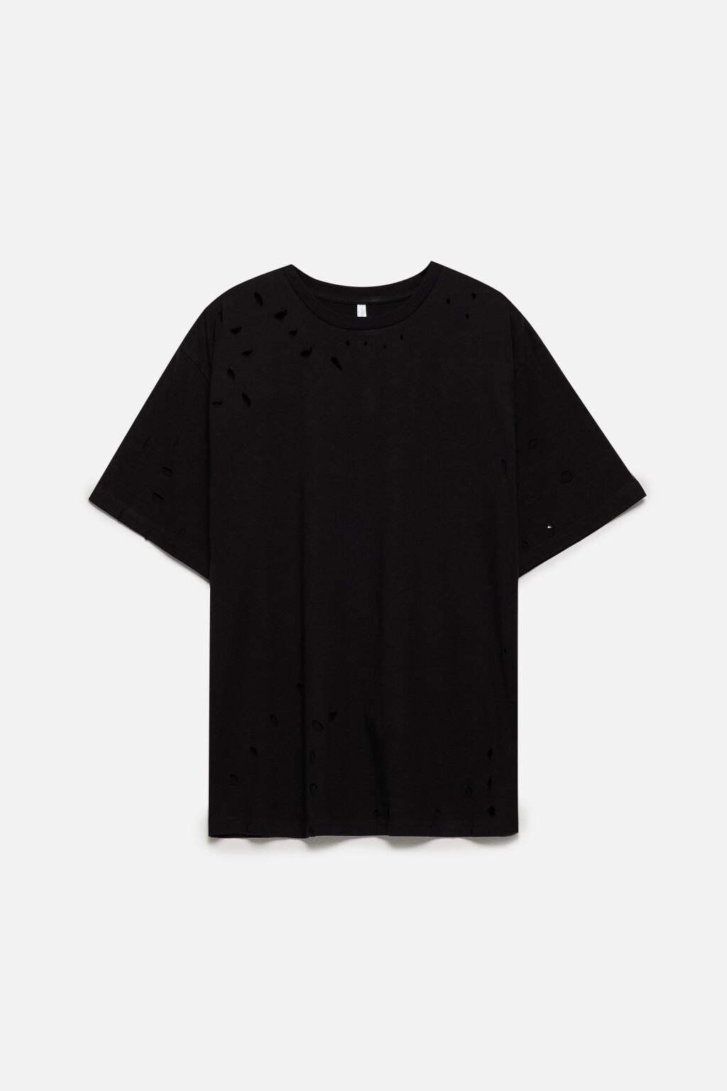 Футболка свободная с рваниной - цвет черный - 9