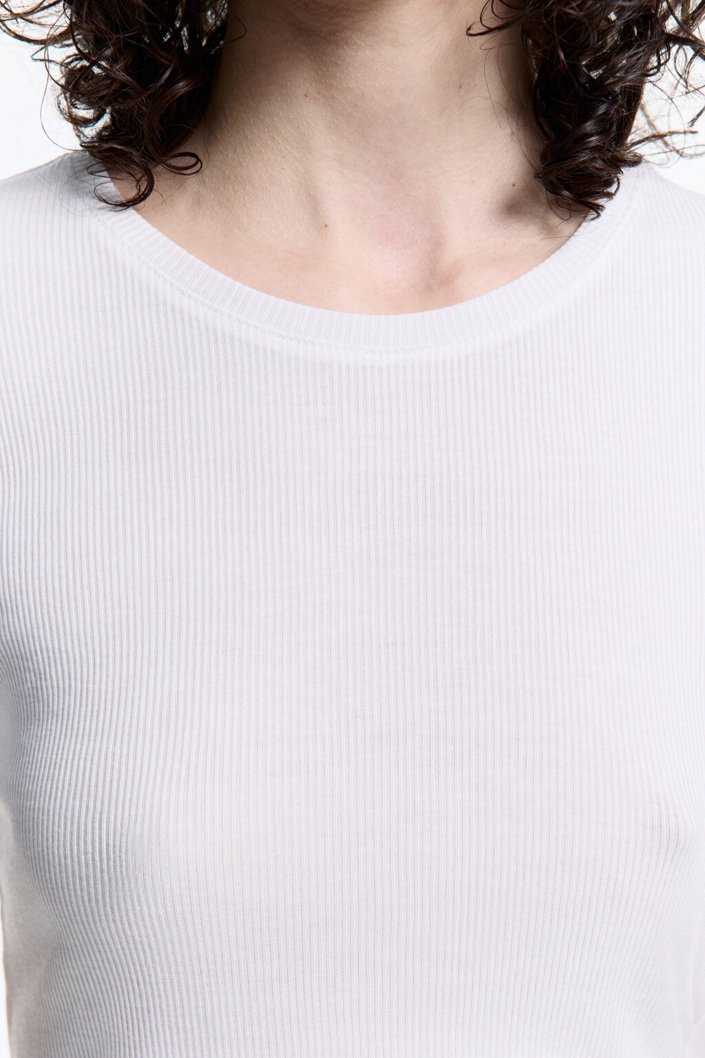 Футболка slim в рубчик из модала - цвет белый - 6