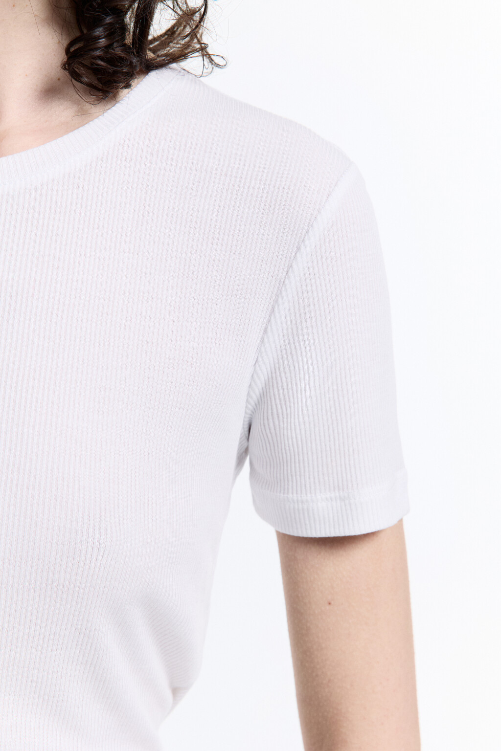 Футболка slim в рубчик из модала - цвет белый - 7