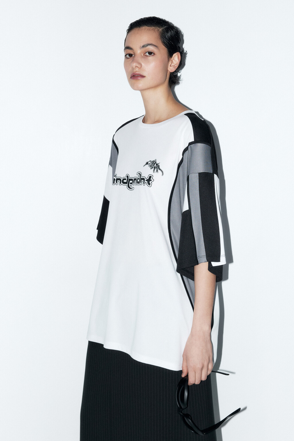 Футболка oversize с принтом - цвет белый - 3